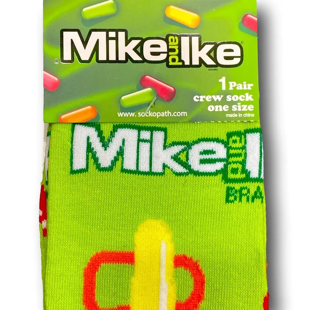 3/$20 Mike And Ike Retro Candy Funny Novelty Crew Socks - NWT